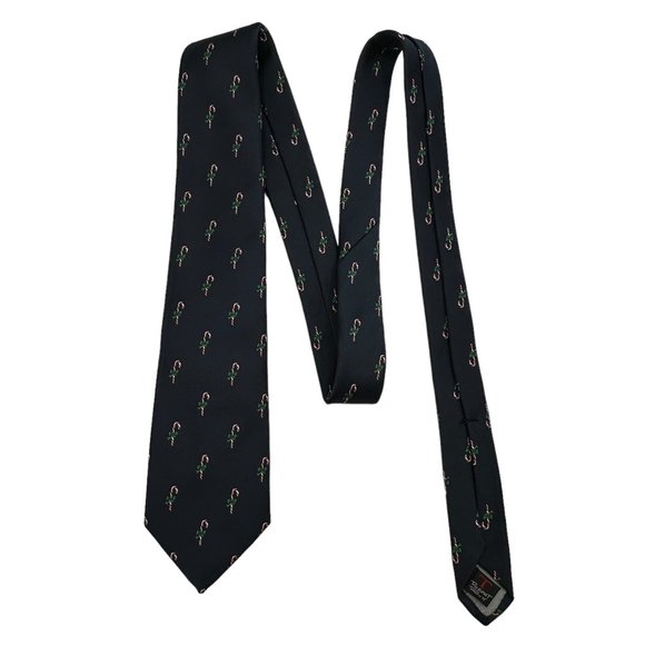 The Talbott Shop Neck Tie Mens Silk and Polyester Blend Christmas Candy Cane - Picture 2 of 8